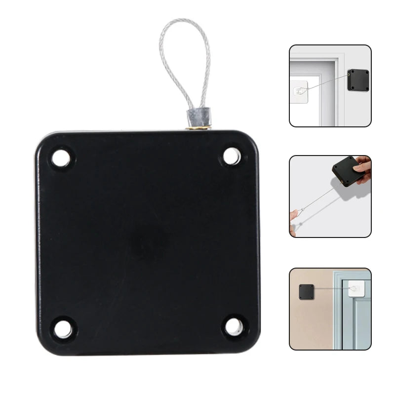 Punch-Free Automatic Door Closer matte black unit